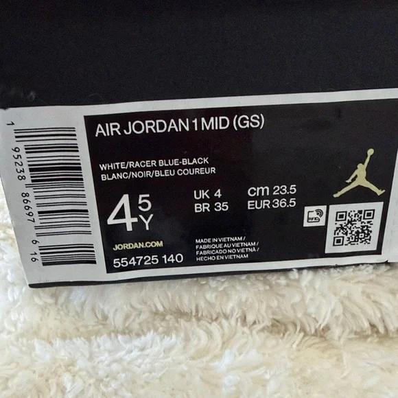 Jordan 1 Mid - white, black, racer blue - Picture 6 of 6